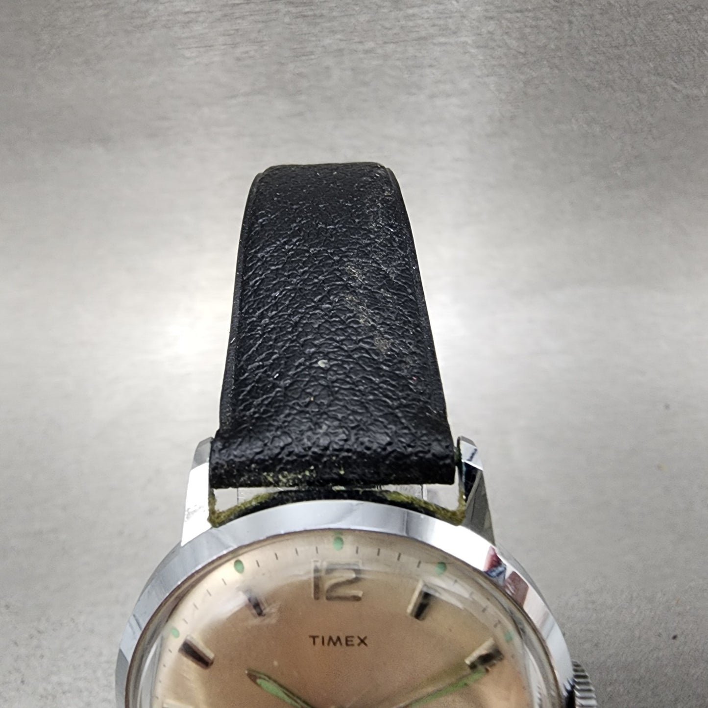 Timex Marlin Watch Men 34mm Champagne Dial Silver Tone Date Round Manual PARTS4