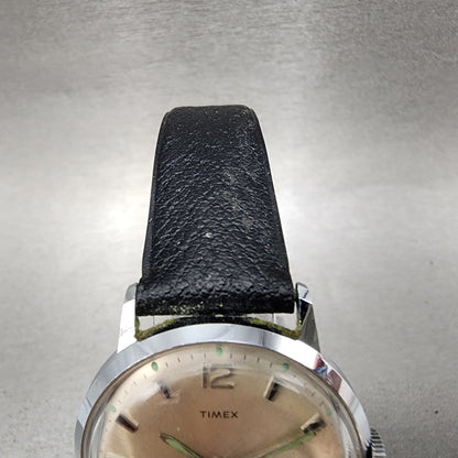Timex Marlin Watch Men 34mm Champagne Dial Silver Tone Date Round Manual PARTS4