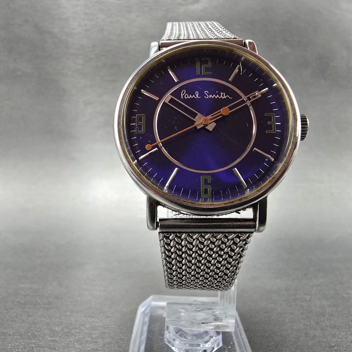 Paul Smith Watch Men 36mm Blue Dial Silver Tone Round 6034-H19519 New Battery5