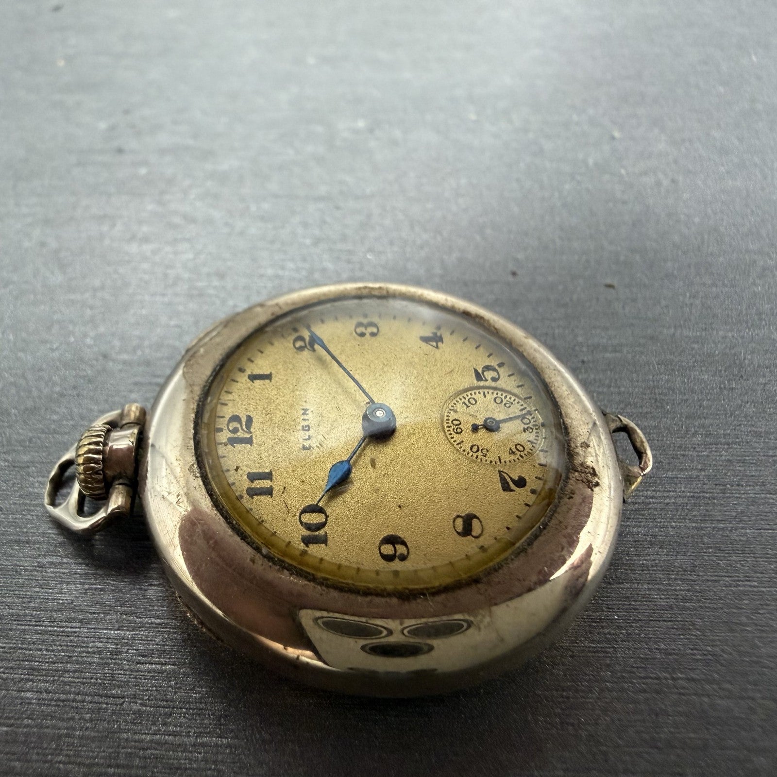 Elgin Pocket Watch 31mm Gold Dial Gold Filled Manual Wind Grade 463 Runs3