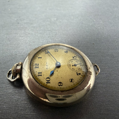 Elgin Pocket Watch 31mm Gold Dial Gold Filled Manual Wind Grade 463 Runs3