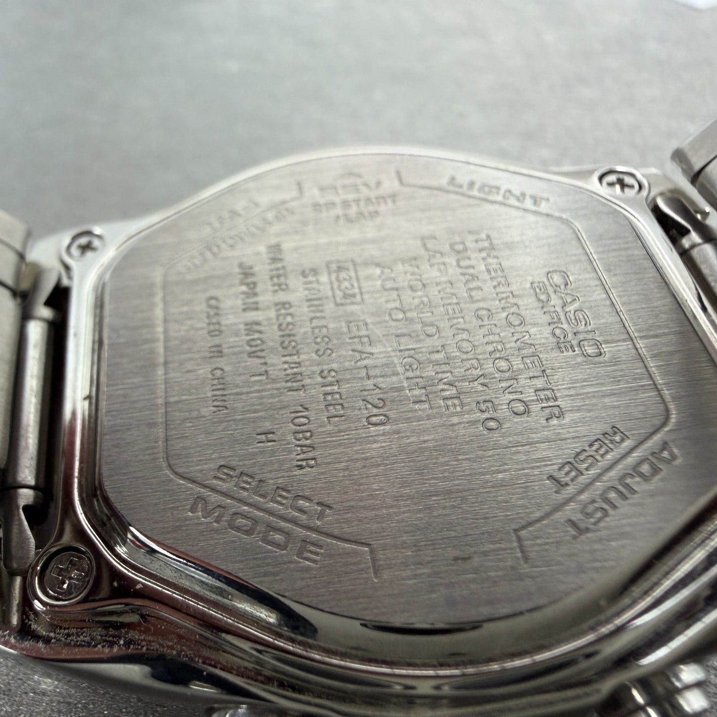 Casio Edifice EFA-120 Watch Men 38mm Analog Digital Steel Rectangle New Battery9