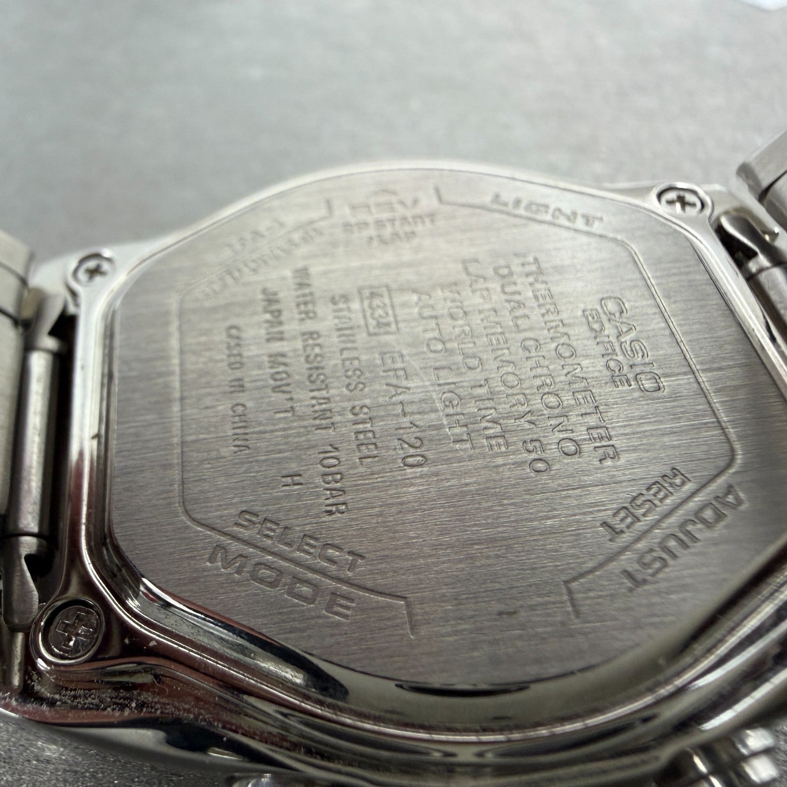 Casio Edifice EFA-120 Watch Men 38mm Analog Digital Steel Rectangle New Battery9