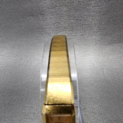 Seiko Tank Watch Women 12mm Champagne Dial Gold Tone 2e206259 New Battery4