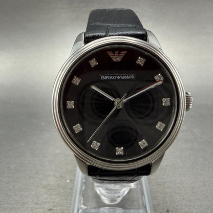 Emporio Armani Dino Watch Women 33mm Black Dial Steel Round AR-1618 New battery0