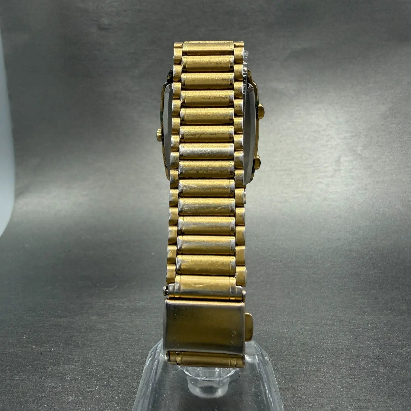 Seiko Analog Digital Watch Men 28mm Gold Dial Gold Tone H249-5010 PARTS8