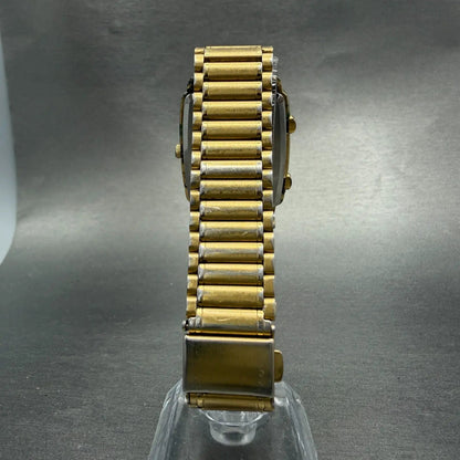 Seiko Analog Digital Watch Men 28mm Gold Dial Gold Tone H249-5010 PARTS8