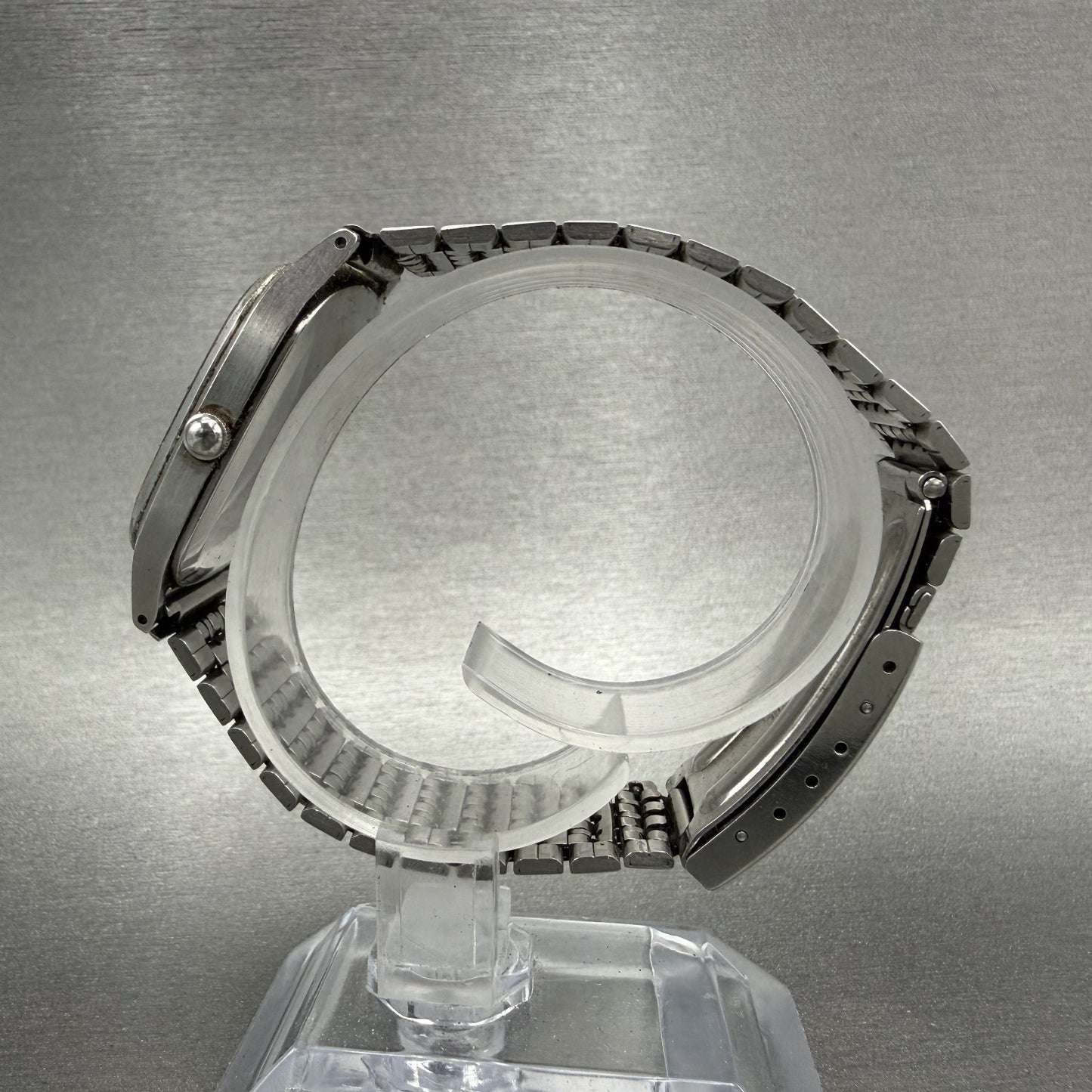 Seiko Watch Men 30mm Silver Dial Silver Tone Rectangle 78305210 PARTS7