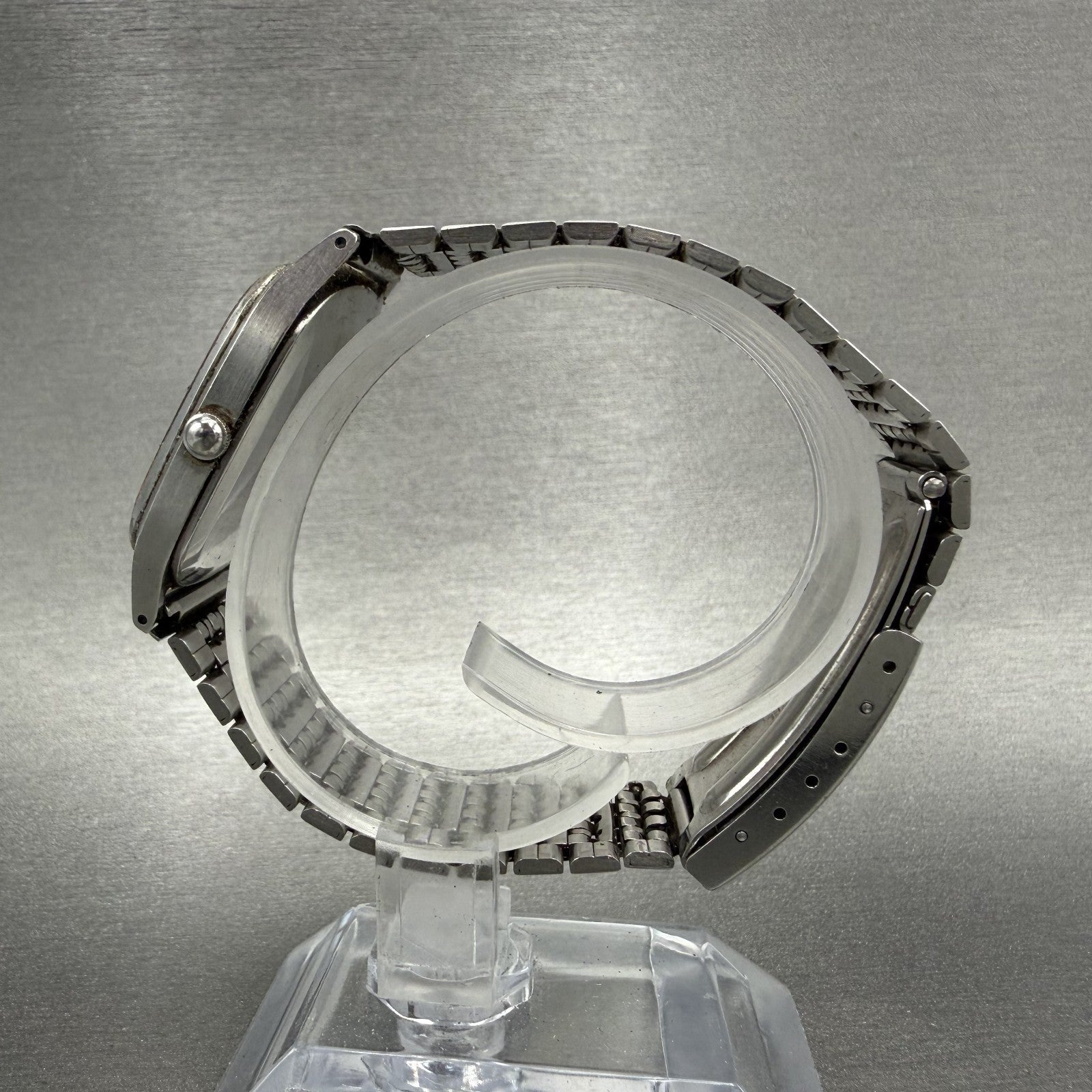 Seiko Watch Men 30mm Silver Dial Silver Tone Rectangle 78305210 PARTS7