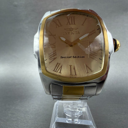 Invicta Lupah Watch Men 47mm Champagne Dial Two Tone Rectangle 15190 New battery5