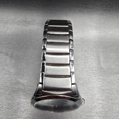 Bulova Watch Men 37mm Black Dial Silver Tone Date Round 96B149 New Battery 234