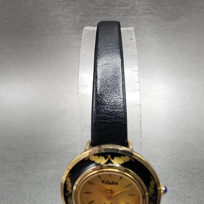 Lucien Piccard Dufonte Watch Women 19mm Gold Dial Gold Tone Round New Battery4