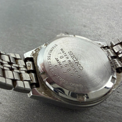 Seiko Watch Women 24mm Silver Dial Silver Tone Daydate 7903-0060 New Battery9