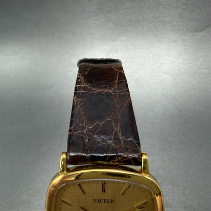Citizen Exceed Watch Men 30mm Gold Dial Gold Tone Rectangle 5639-F61753 New Batt4