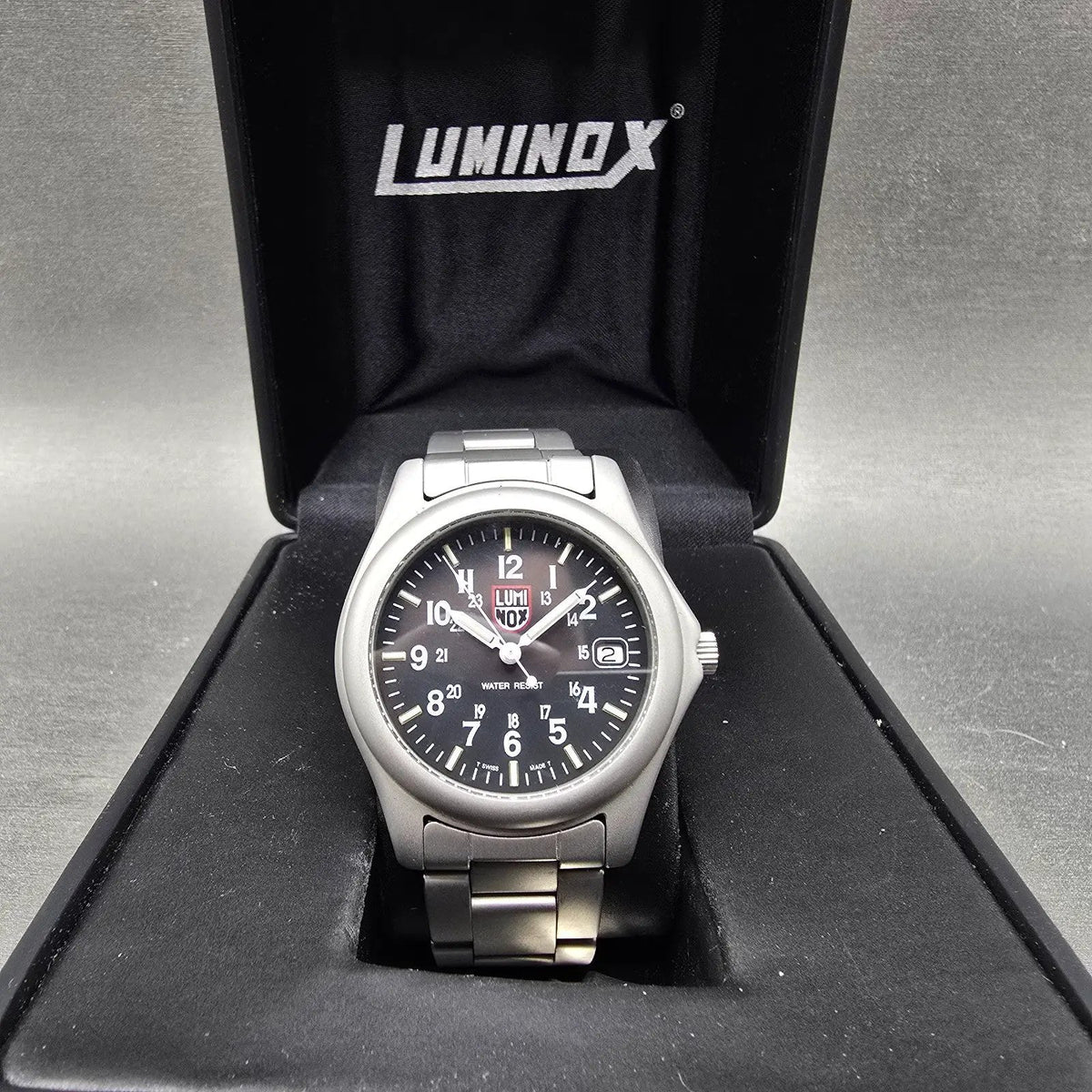 Luminox H3 MBM Watch Men 36mm Black Dial Steel Date Round New Battery W/Box0