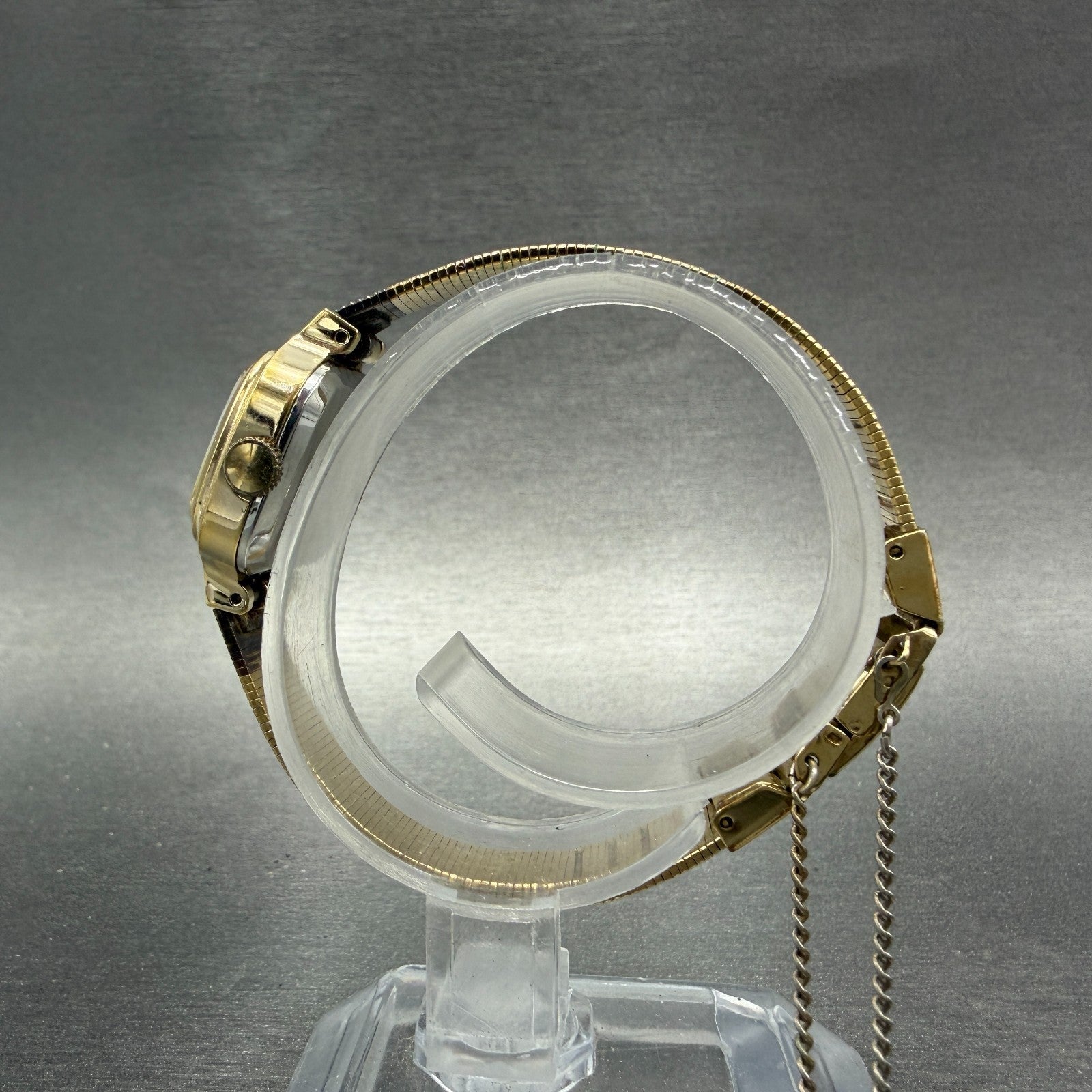 Seiko Watch Women 20mm Champagne Dial Gold Tone Rectangle Manual 11-5010 Runs6