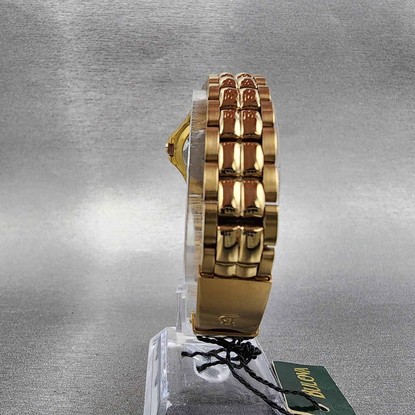 Bulova Marine Star Watch Women 28mm Blue Dial Gold Tone Date 97M31 New Batt NOS9