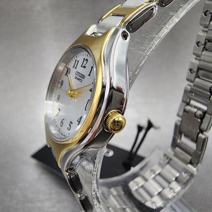 Citizen Watch Women 23mm Silver Dial Two Tone Date Round EU225451A New Batt 1232