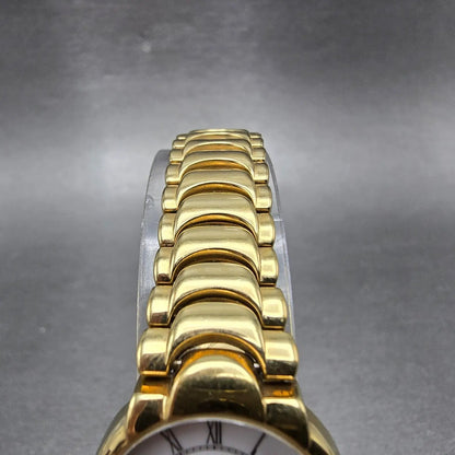 Longines QWR Watch Women 22mm White Dial Gold Tone Date Round New Battery5