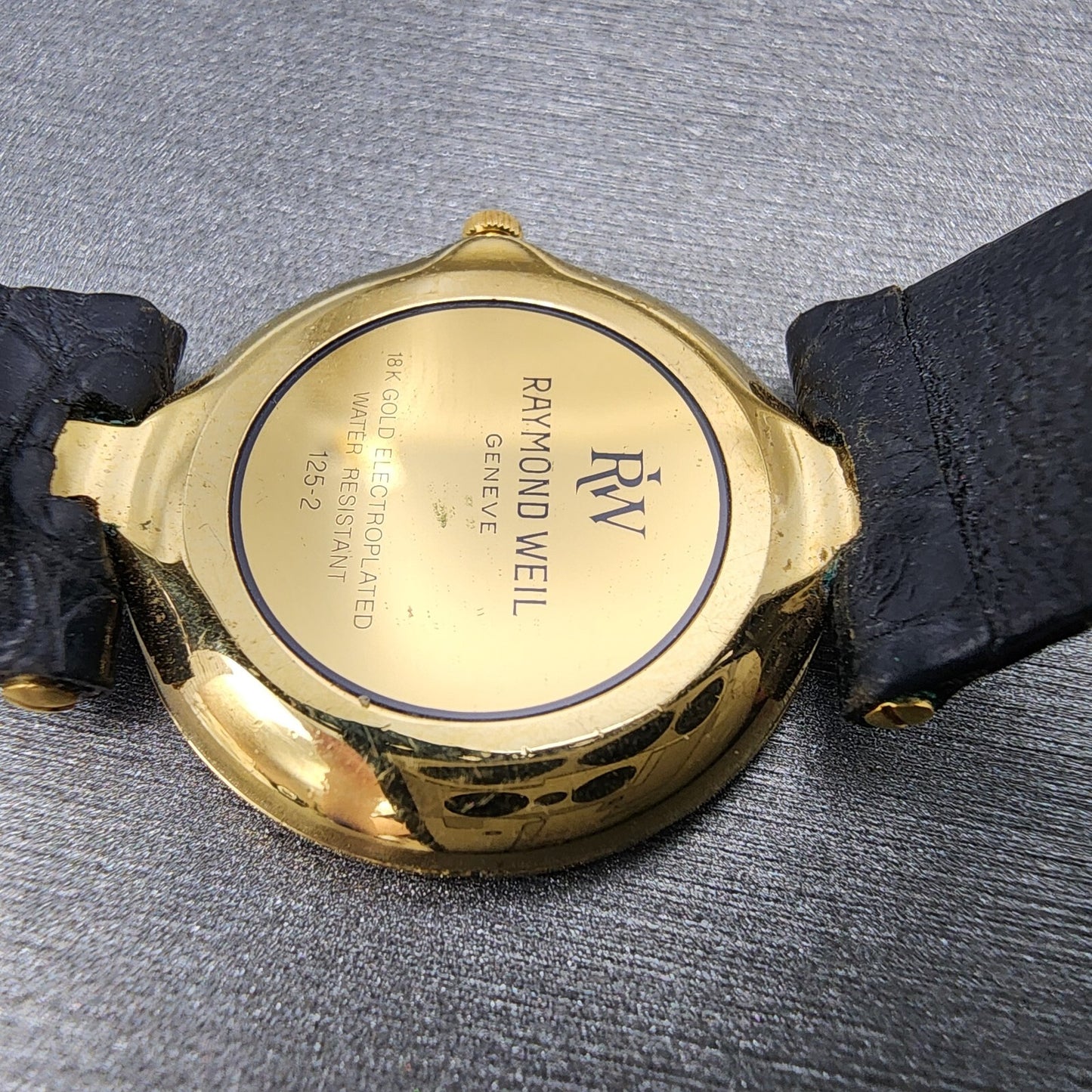 Raymond Weil Othello Watch Women 24mm Black Dial Gold Plated Round New Battery9