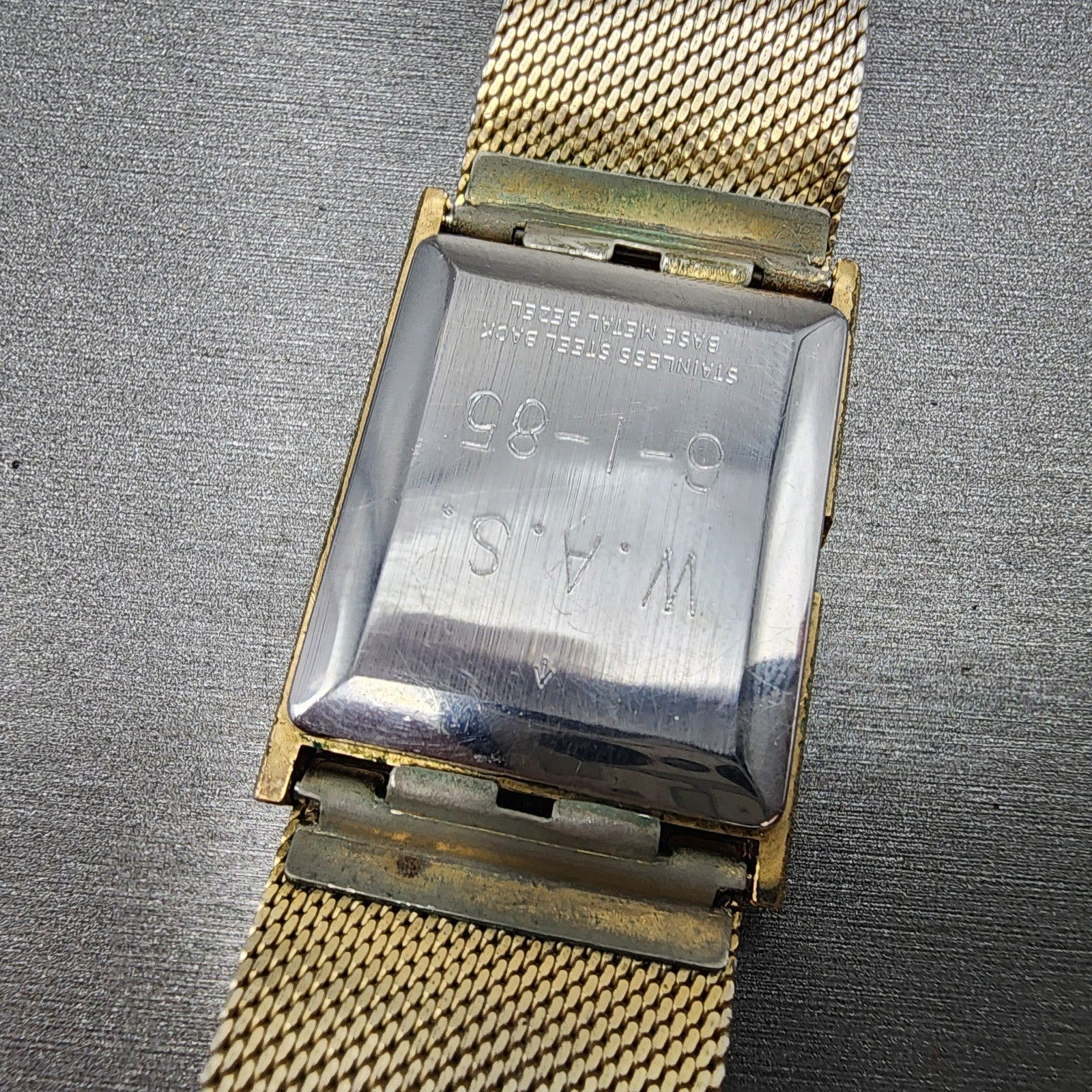 Wittnauer Tank Watch Men 26mm Gold Dial Gold Tone Rectangle PARTS8