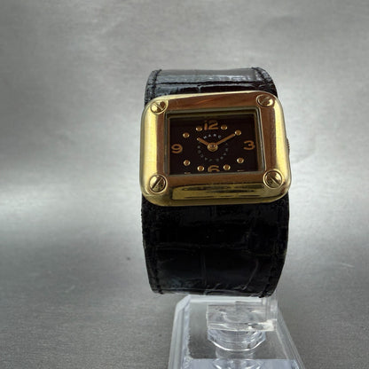 Marc Jacobs Watch Women 28mm Black Dial Gold Tone Rectangle MBM1135 New Battery5