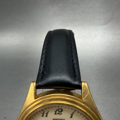 Seiko Spirt Watch Men 37mm Luminous Dial Gold Date Round 7N42-8120 New Battery4