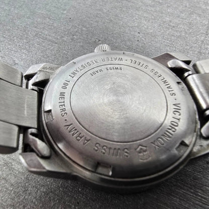 Victorinox Swiss Army Watch Women 30mm Blue Silver Tone Date Round PARTS10