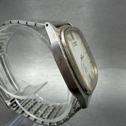 Seiko Watch Men 30mm Silver Dial Silver Tone Rectangle 78305210 PARTS4