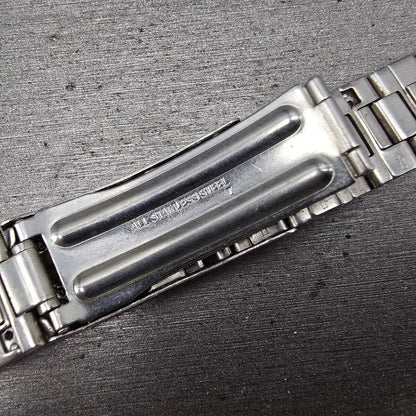Seiko SQ Bracelet 19mm Stainless Steel Silver Tone Tri Folding Clasp VTG 111S10