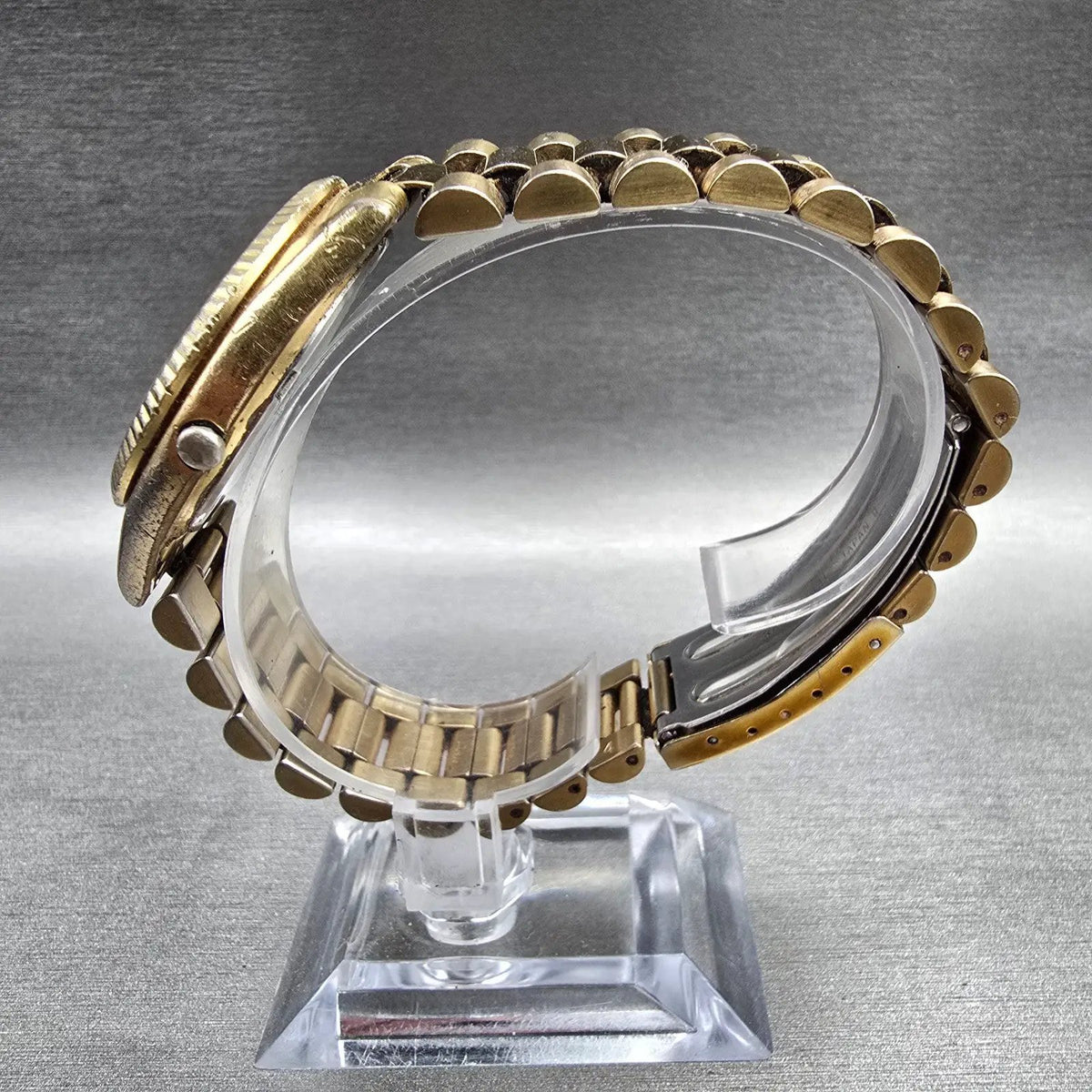 Seiko SQ President Watch Men 36mm Gold Dial Gold Daydate 5Y23-8A60 New Batt 566