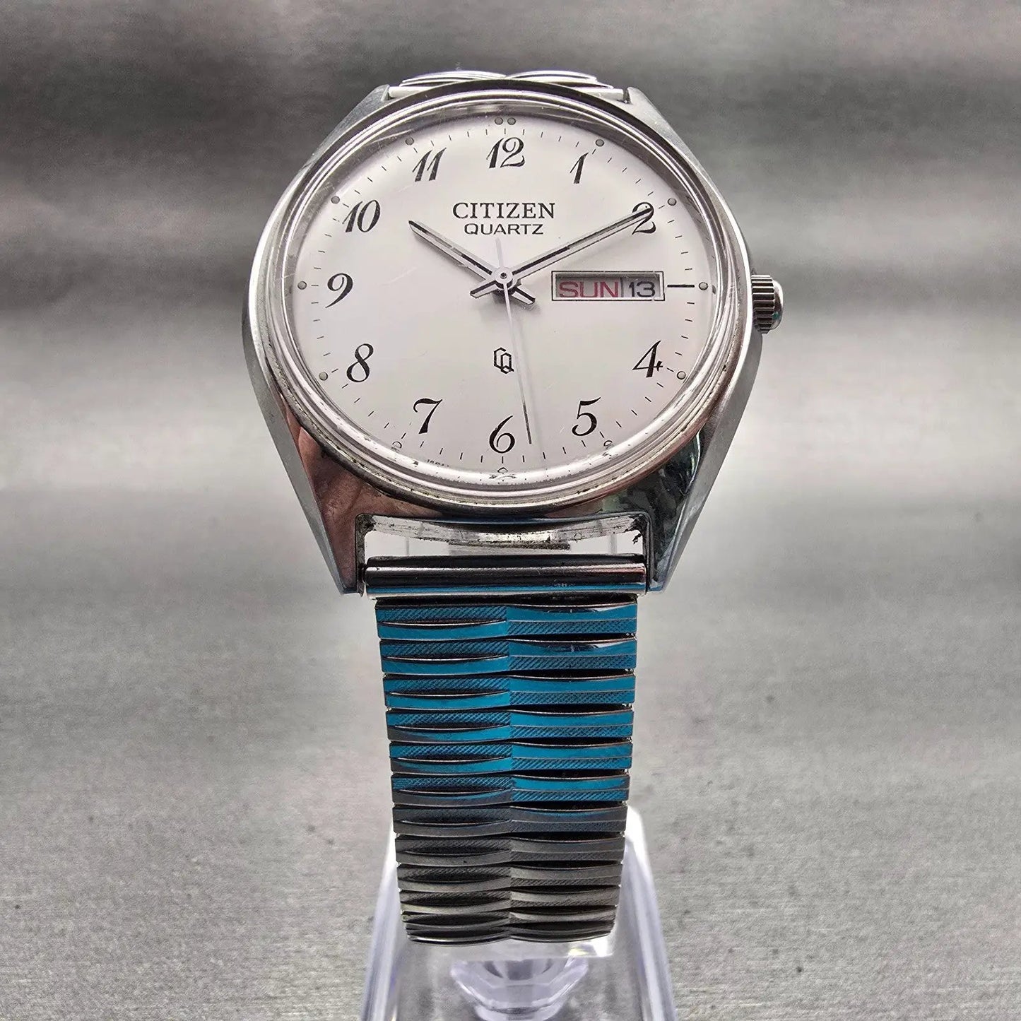 Citizen CQ Watch Men 36mm Silver Dial Silver Tone Daydate 1100-S63804 New Batt5