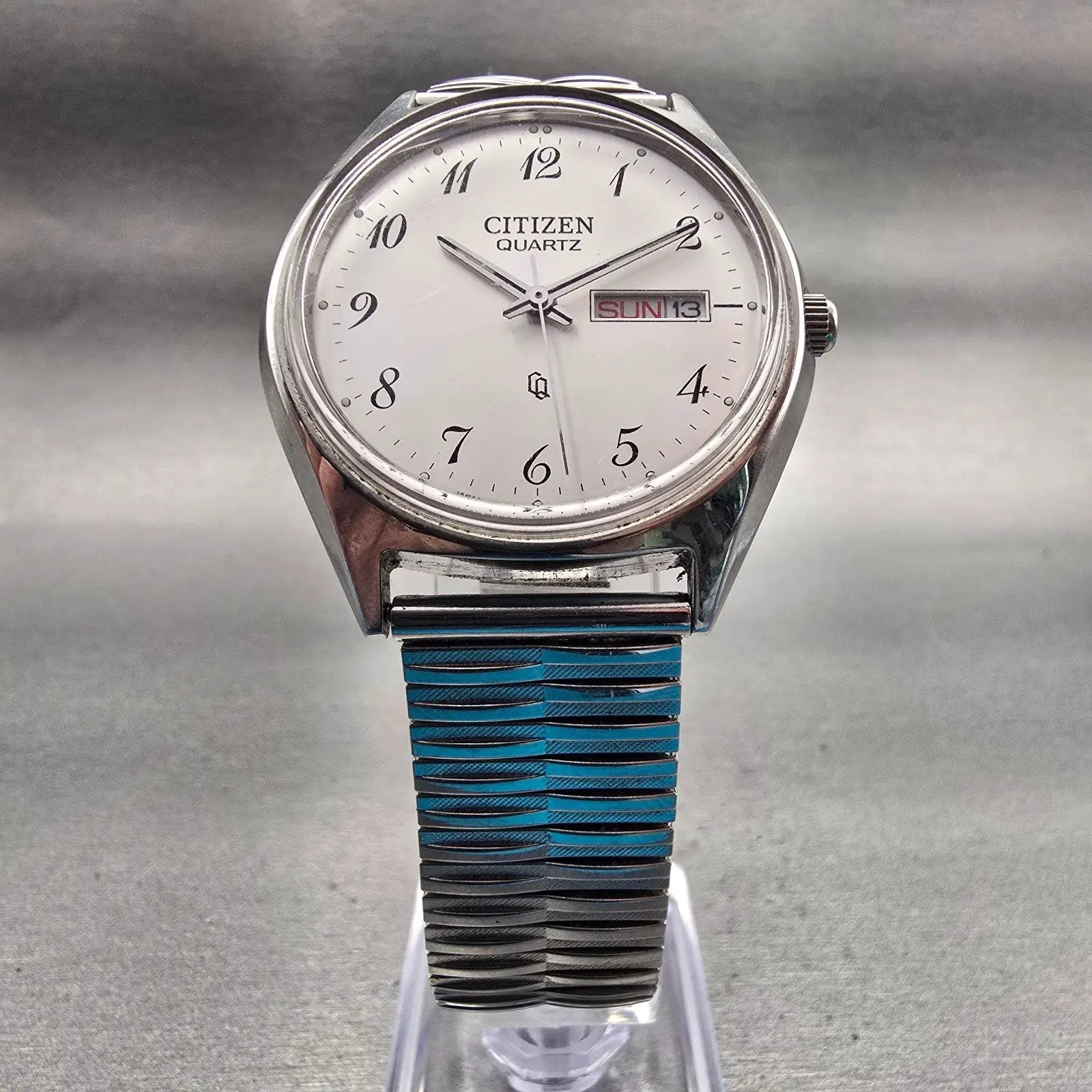 Citizen CQ Watch Men 36mm Silver Dial Silver Tone Daydate 1100-S63804 New Batt5