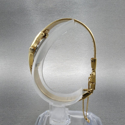 Seiko Watch Women 17mm Champagne Dial Gold Tone Round 73200209 New Battery6
