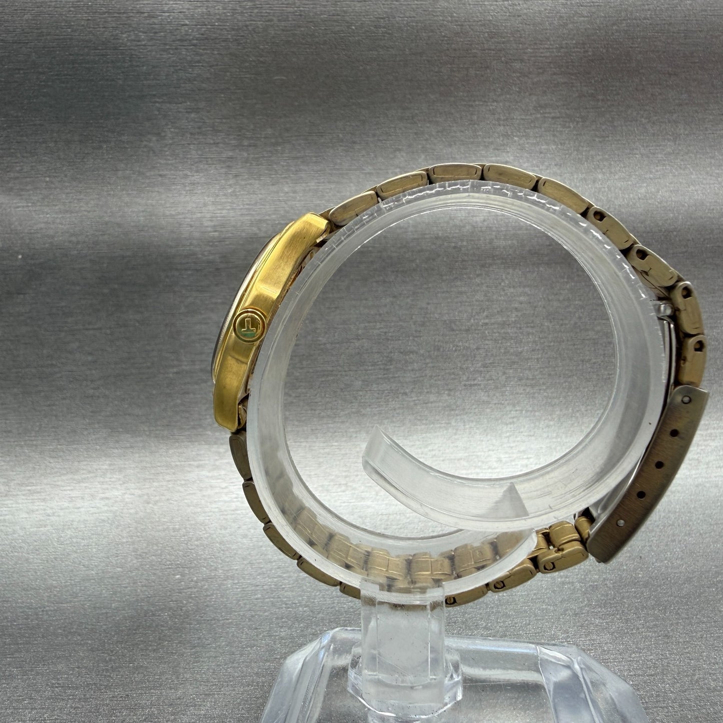 Tissot PR50 Watch Women 24mm Gold Dial Gold Tone Date Round NO CASEBACK PARTS7