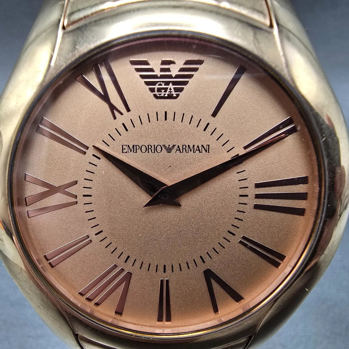 Emporio Armani Valente Watch Men 42mm Brown Dial Rose Gold Small Seconds Newbat2