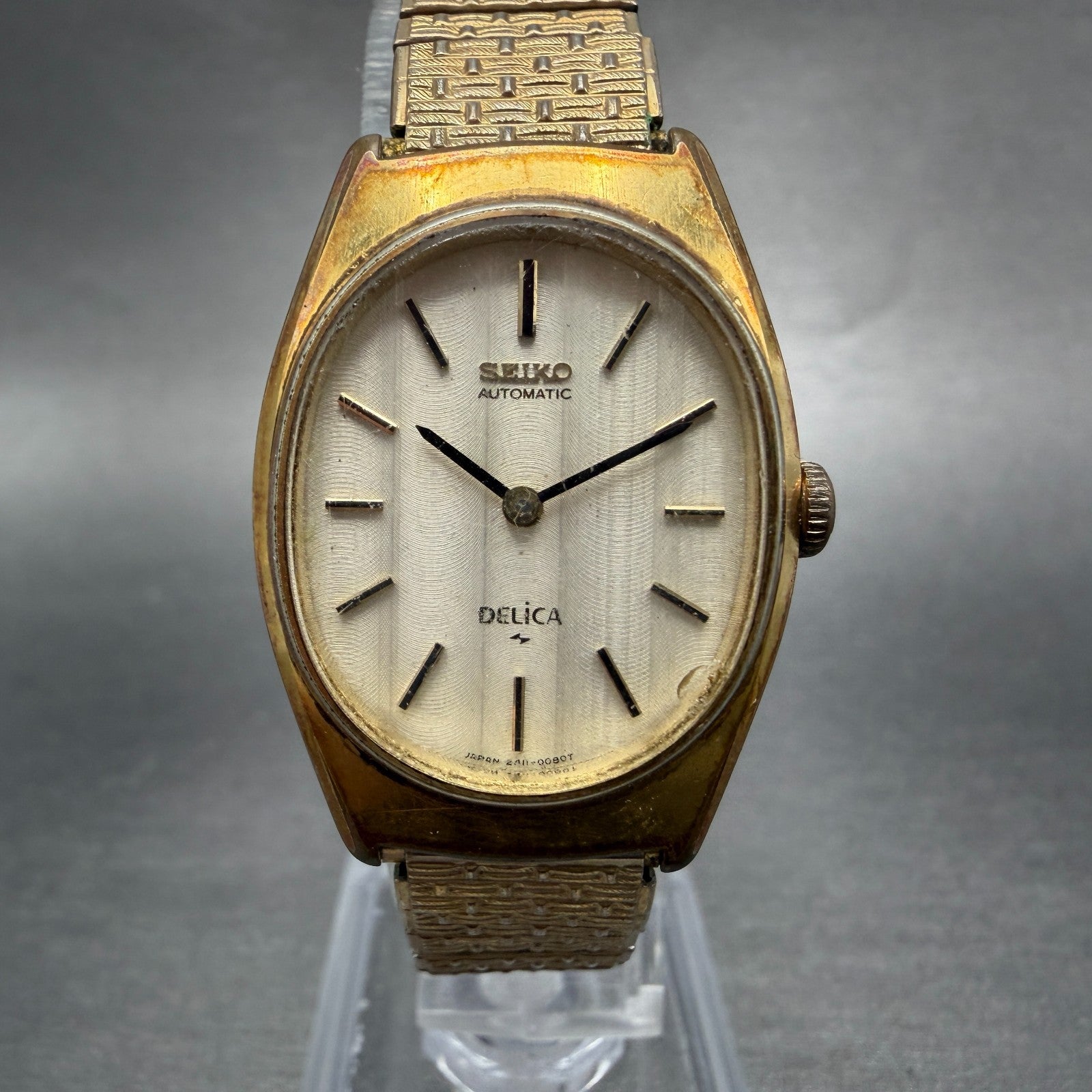 Seiko Delica Automatic Watch Women 24mm Champagne Dial Gold Tone 2411-7000  PART0