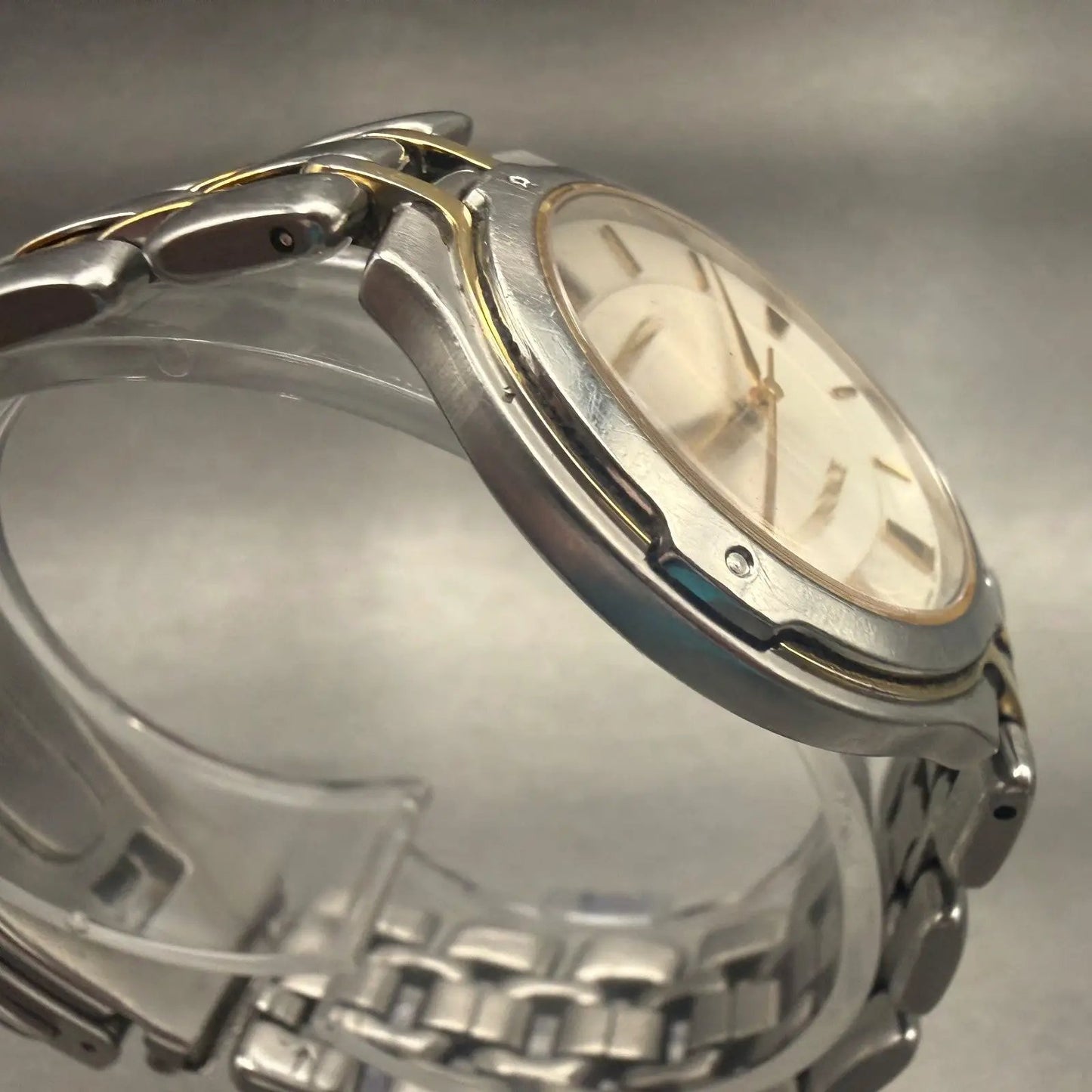 Seiko Dolce Watch Men 33mm Champagne Dial Two Tone Round 5E31-6010 New Battery3