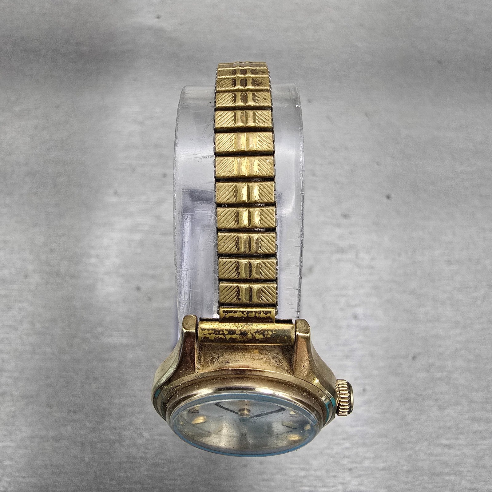 Seiko Watch Women 24mm White Dial Gold Tone Round 17-0730 Manal Wind Runs VTG4