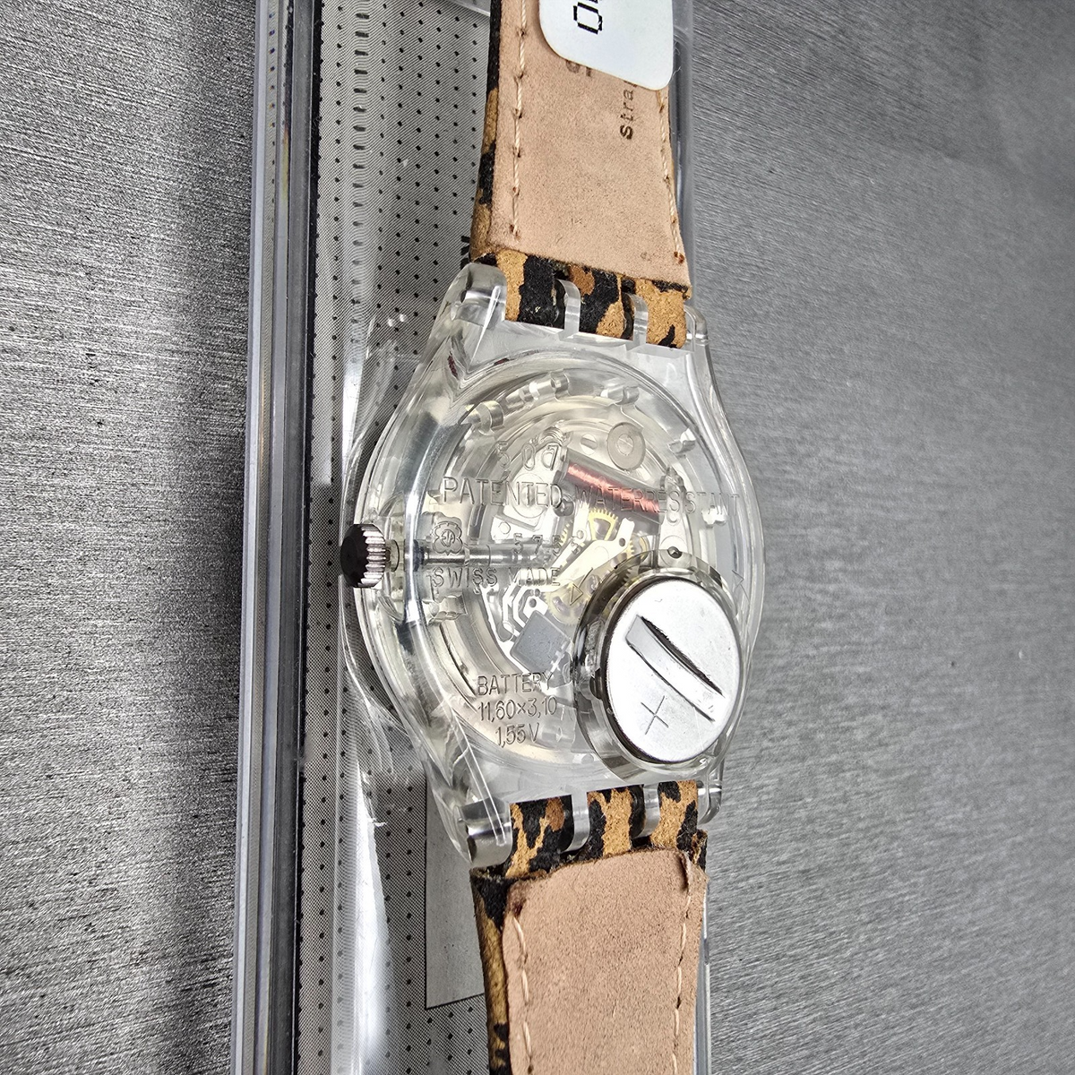 Swatch OONGAWAH! Watch Men 34mm Green Dial Clear Case GK193 New Battery NOS12