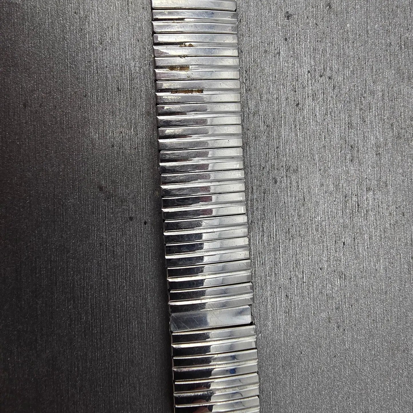 Navajo Sterling Silver Watch Band Tips 20mm Warrior Design Stretch Band VTG3