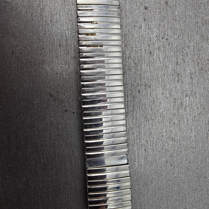 Navajo Sterling Silver Watch Band Tips 20mm Warrior Design Stretch Band VTG3