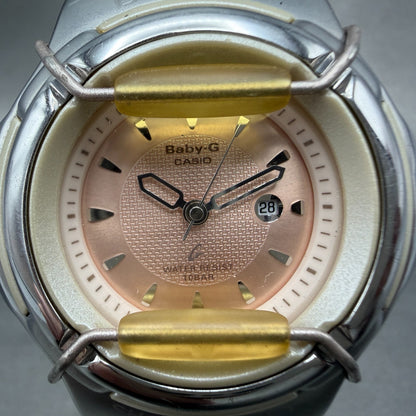 Casio Baby-G BG-26 Watch Women 40mm Pink Dial Silver Tone Round New Battery1