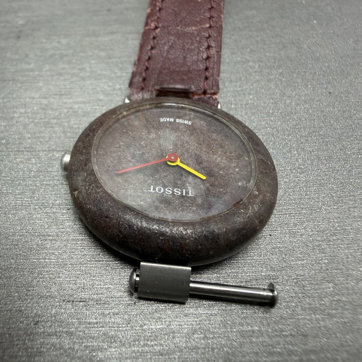 Tissot Rock Watch Women 30mm Brown Stone Dial Stone Case Round R150PARTS5