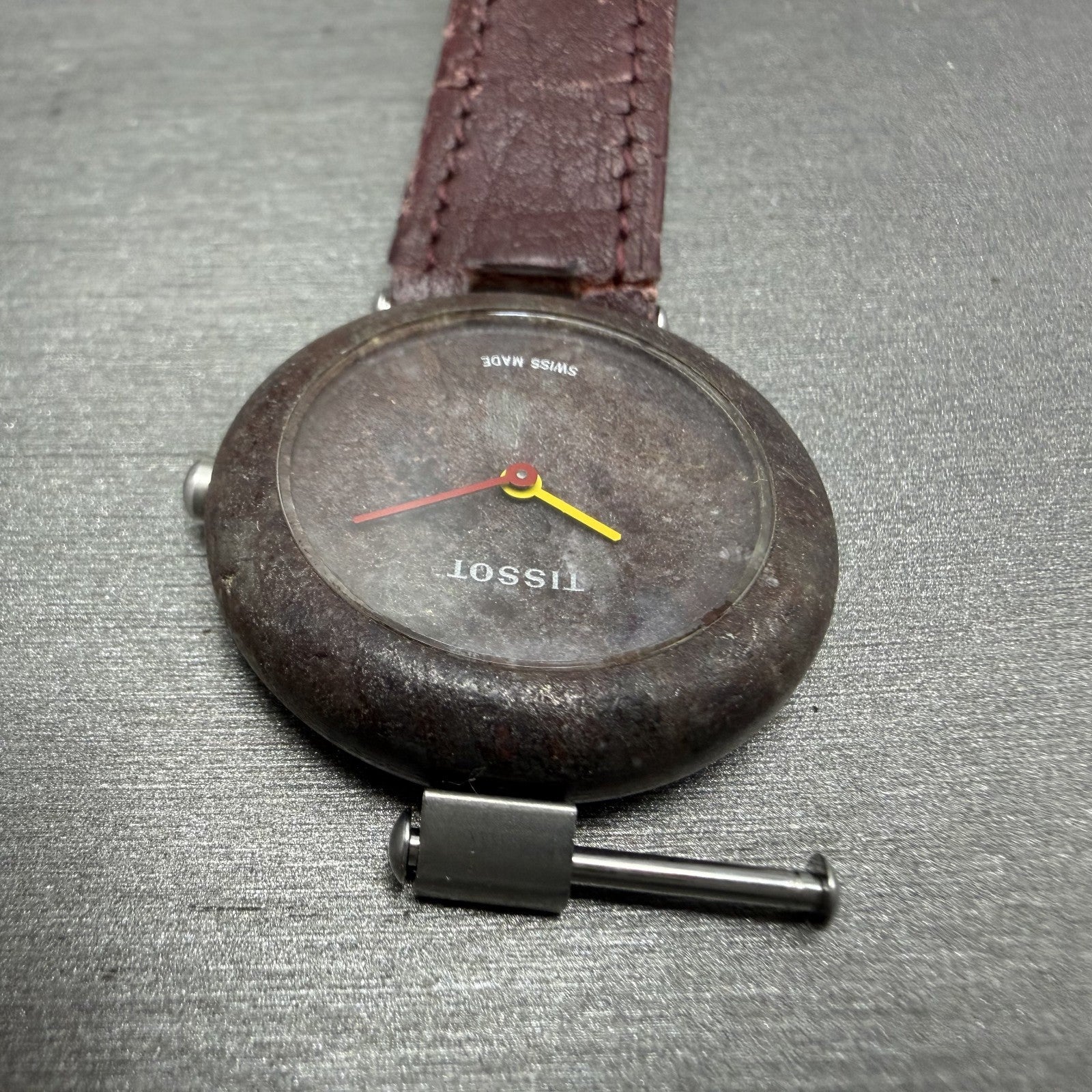 Tissot Rock Watch Women 30mm Brown Stone Dial Stone Case Round R150PARTS5