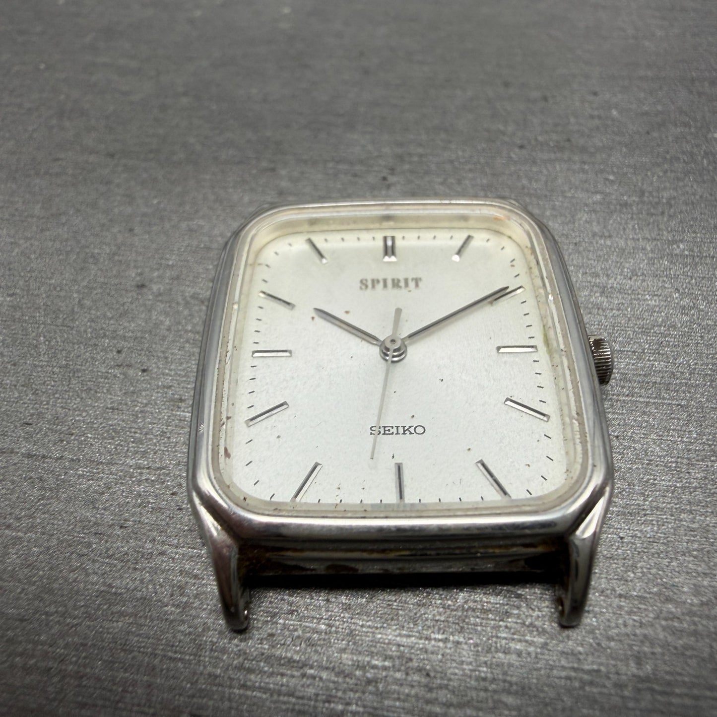 Seiko Spirit Tank Watch Men 27mm Silver Dial Silver Tone 5E31-5B50 PARTS3