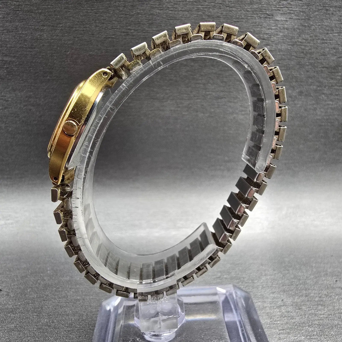 Seiko Watch Women 21mm Gold Dial Gold Tone Rectangle 3421-5120 New Battery JP6