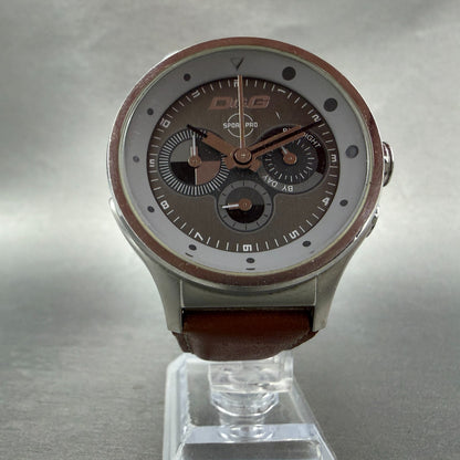Dolce&Gabbana Sport Pro Chrono Watch Men 43mm Gray Dial Silver Tone New Batt5