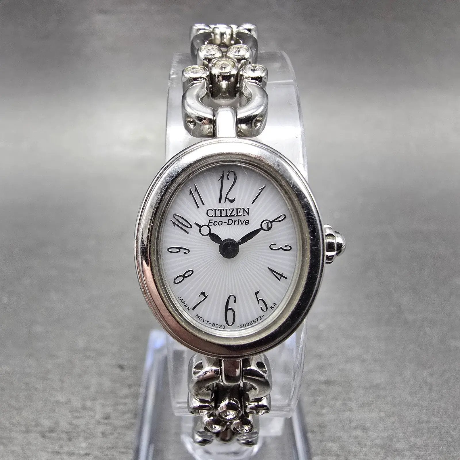 Citizen Eco-Drive Watch Women 18mm White Dial Silver Tone B023-S021774 Runs1