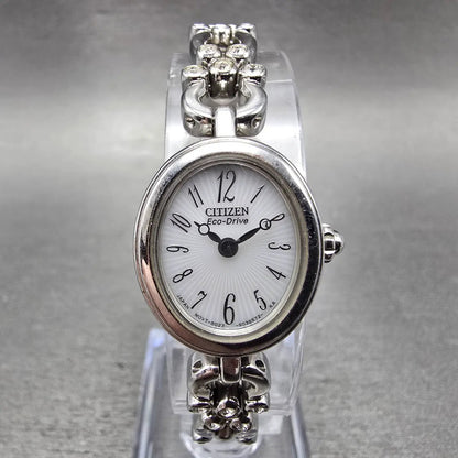 Citizen Eco-Drive Watch Women 18mm White Dial Silver Tone B023-S021774 Runs1